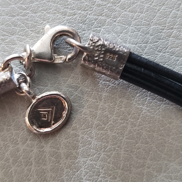 Silpada Set Layered Leaf Leather & Silver Necklace N3224 with Earrings W3274 - Picture 5 of 9